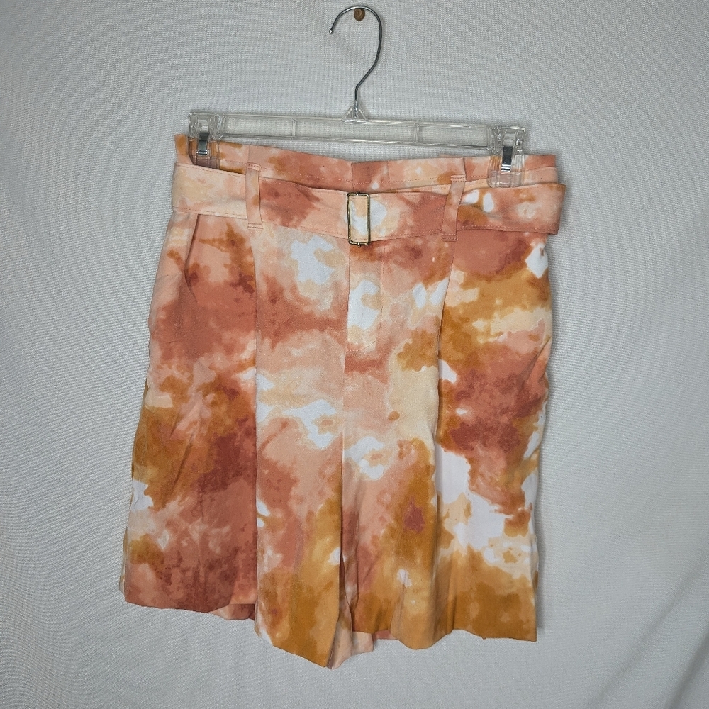 Ann Taylor Factory Shorts Sz 2 Tie Waist Belted Pockets Tie Dye Lightweight